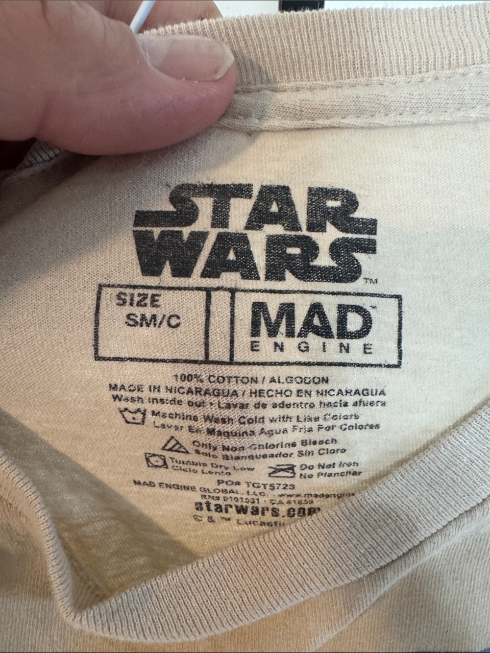 Star Wars Beige Short Sleeve Graphic Tee with Vintage Space Artwork - Picture 2 of 3